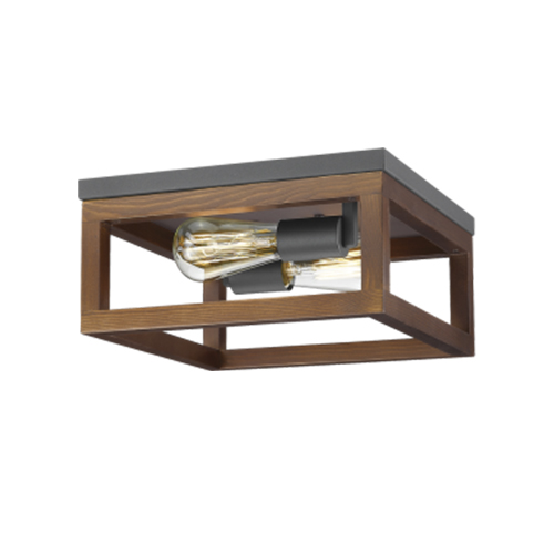 BRIGHT STAR CF441 BK/WOOD CEILING LIGHT