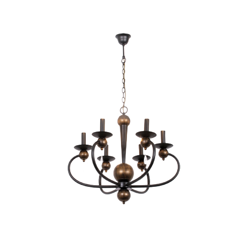 BRIGHT STAR CH3063/6 BLACK GOLD CHANDELIER