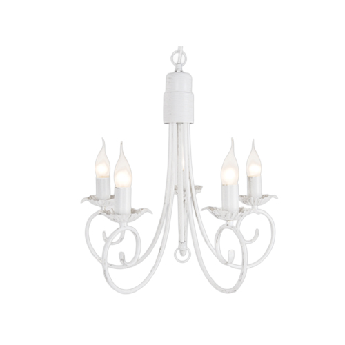 BRIGHT STAR CH3901/5 FOSSIL WHITE CHANDELIER