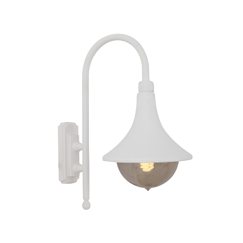 EUROLUX O118W CORNET LANTERN DOWN FACING WHITE WALL LIGHT
