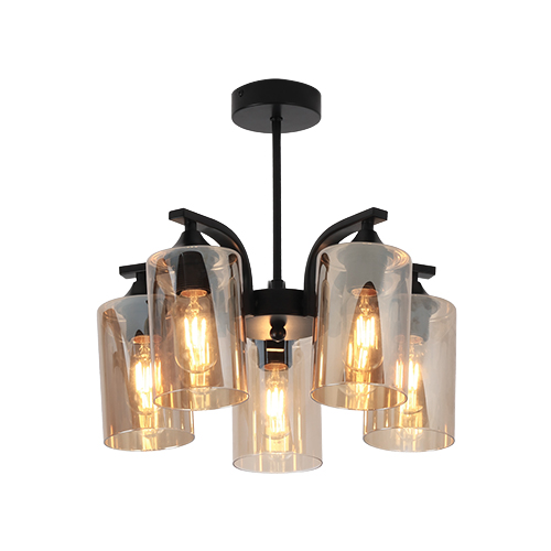 BRIGHT STAR CH709/5 BLACK METAL CHANDELIER