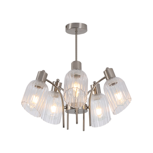BRIGHT STAR CH711/5 SATIN CHROME CHANDELIER