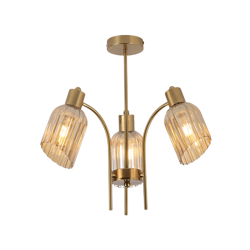 BRIGHT STAR CH712/3 GOLD METAL CHANDELIER