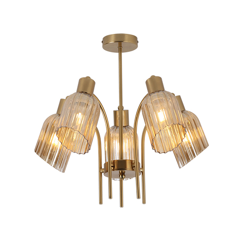 BRIGHT STAR CH713/5 GOLD METAL CHANDELIER