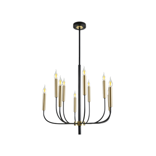 BRIGHT STAR CH715/10 GOLD & BLACK CHANDELIER