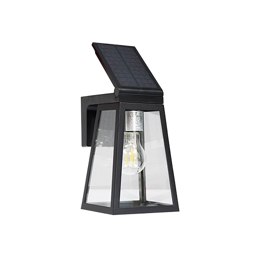EUROLUX O655 AVONY SOLAR BLACK WITH PIR WALL LIGHT