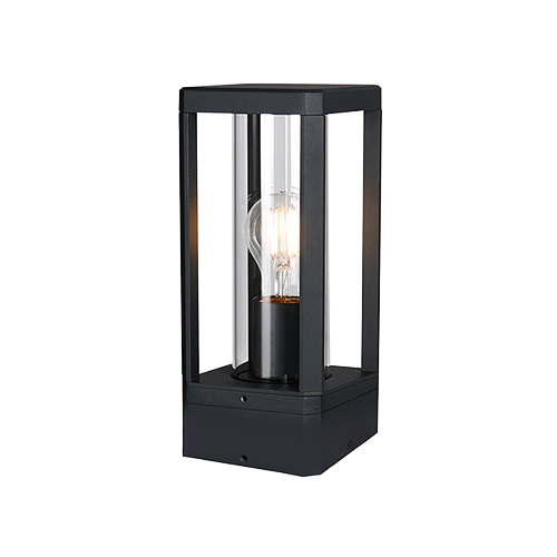 EUROLUX O667 BHOK SQUARE ALI OUTDOOR BLACK TOP POST WALL LIGHT