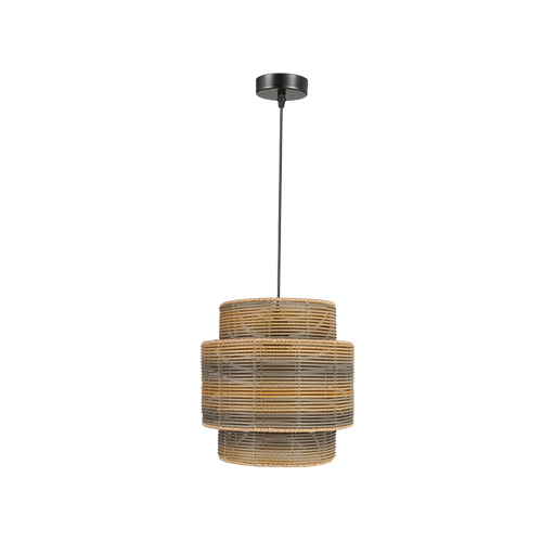 BRIGHT STAR PEN301 BLACK RATTAN PENDANT