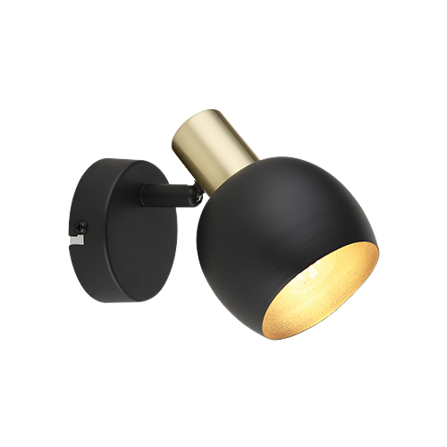 BRIGHT STAR S417/1 BLACK & GOLD METAL SPOTLIGHT