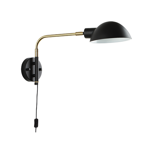 BRIGHT STAR WB369 BLACK & GOLD WALL LIGHT