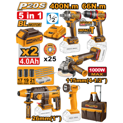 INGCO CKLI2059 CORDLESS TOOL SET