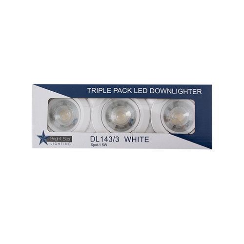 BRIGHT STAR DL143/3 WHITE TRIPLE PACK LED DOWNLIGHT
