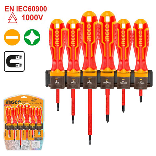 INGCO HKISD0608 6 PIECE INSULATED SCREWDRIVER SET
