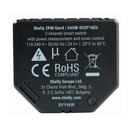SHELLY 2PM GEN4 SMART SWITCH