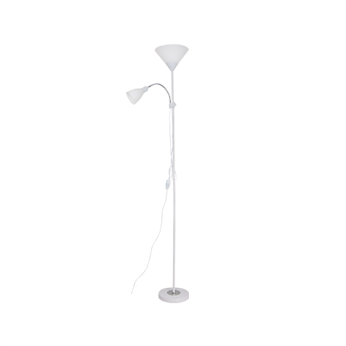 BRIGHT STAR SL087 WHITE POLISHED CHROME STANDING FLOOR LAMP