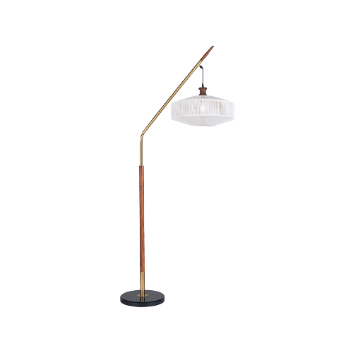 BRIGHT STAR SL429 GOLD METAL & WOOD FLOOR LAMP