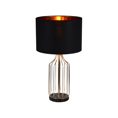 EUROLUX T557 SINATRA 330mm BRASS & BLACK TABLE LAMP