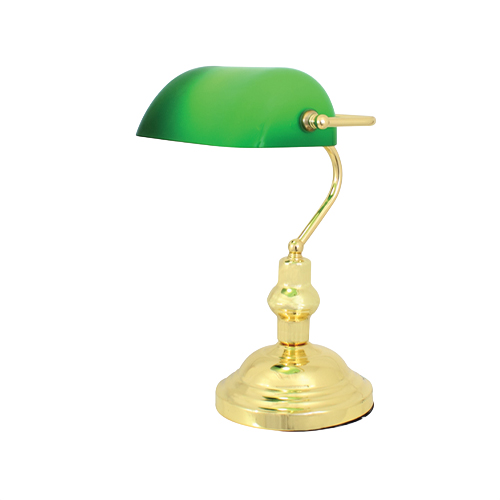 EUROLUX T9GNPB POLISHED BRASS BANKERS TABLE LAMP