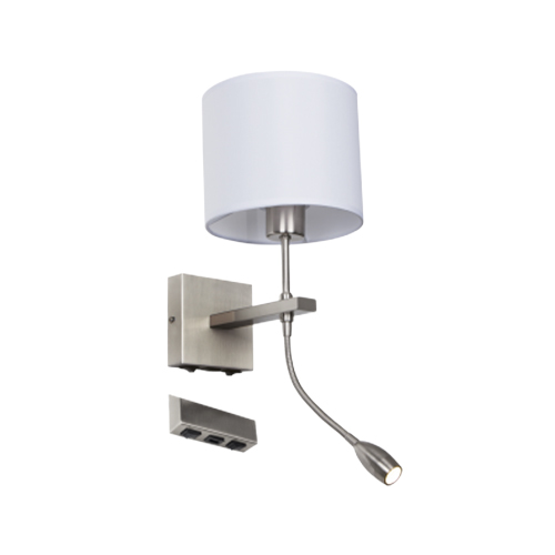 BRIGHT STAR WB171/2 USB SATIN CHROME WALL LIGHT
