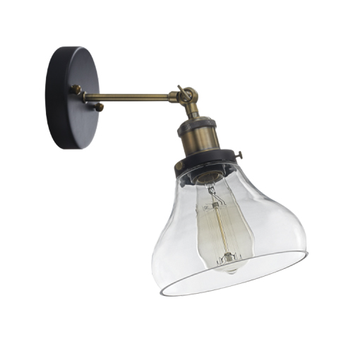 BRIGHT STAR WB920/1 CLEAR ANTIQUE BRASS WALL LIGHT