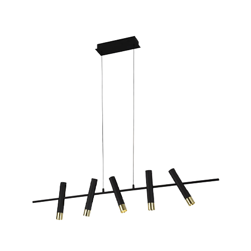 SPAZIO 1925 BLACK & GOLD MODERN 5 LIGHT LED PENDANT