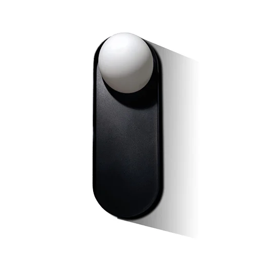 SPAZIO 5251.01 UNO BLACK & OPAL WALL LIGHT