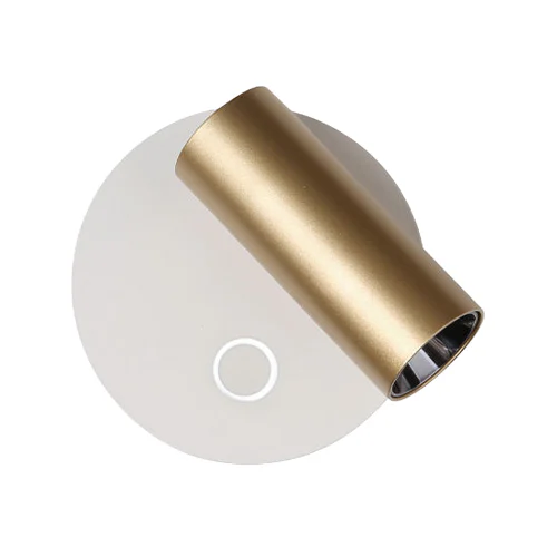 SPAZIO 8297.3031 PRINCE READING IT- ROUND WHITE & GOLD LED WALL LIGHT