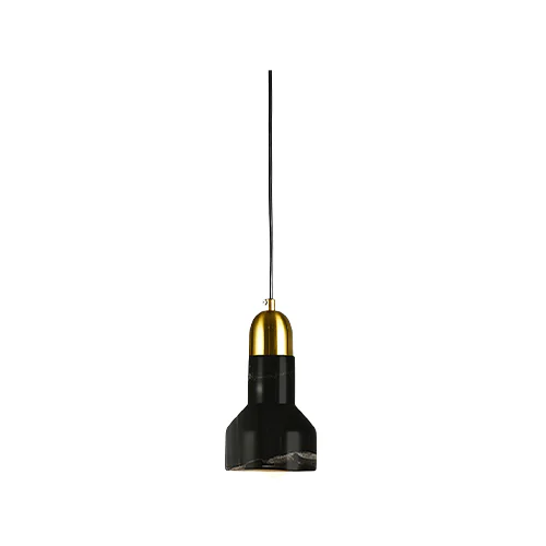 SPAZIO 8698.2 RETRO Y BLACK MARBLE & GOLD PENDANT