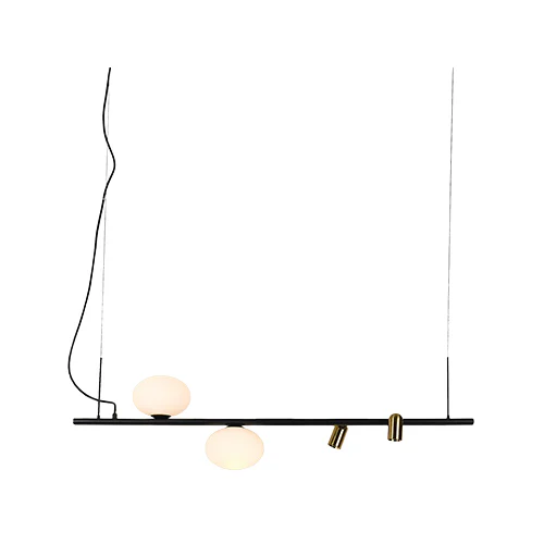 SPAZIO 8706.30 ASTA BLACK METAL & GLASS PENDANT