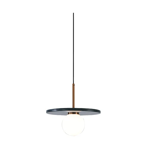 SPAZIO 8709.3 PASCAL GREEN MARBLE & BRASS PENDANT