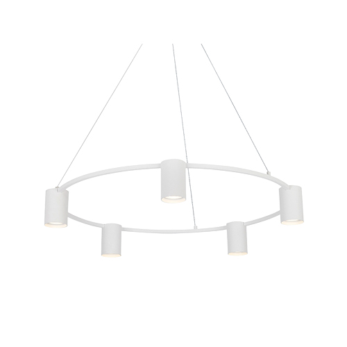 SPAZIO 8713.3 WHITE OCCHIO ALUMINIUM 5 ROUND PENDANT
