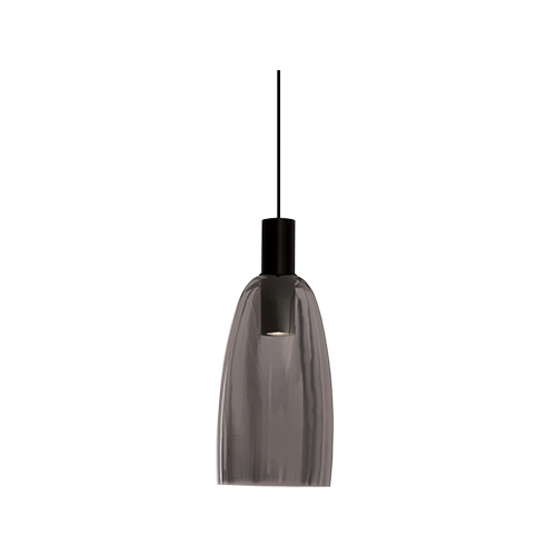 SPAZIO 8724 MALAGA MATT BLACK ALUMINIUM & GLASS PENDANT