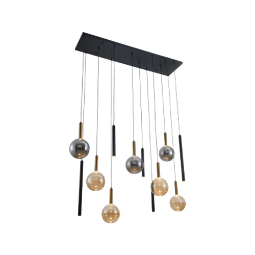 BRIGHT STAR PEN823/12 BLACK & GOLD METAL PENDANT