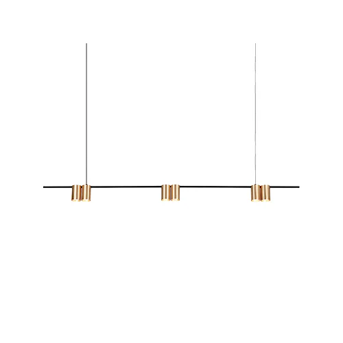 SPAZIO 8712.2 OCCHIO 6 LINEAR SAND BLACK & GOLD PENDANT