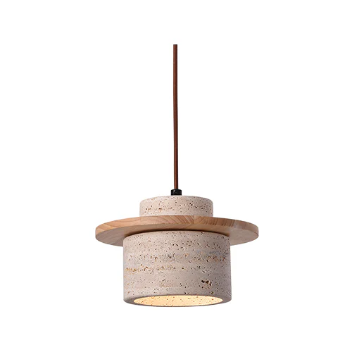 SPAZIO 8740.01 SEATTLE OAK & TRAVERTINE MARBLE PENDANT