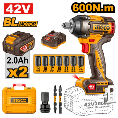 INGCO CIWLI42602 IMPACT WRENCH SET