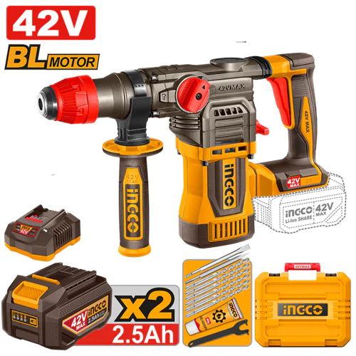 INGCO CRHLI422882 ROTARY HAMMER DRILL SET