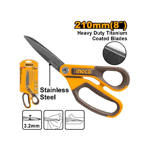 INGCO HSCRS812108 RUBBER GRIP LONG BLADE SCISSORS