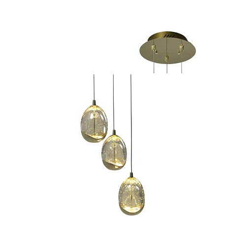 EUROLUX P561G DEW DROP 3 LIGHT 1250MM GOLD PENDANT