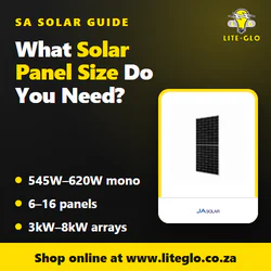What solar panel size do you need for a South African home — Lite-Glo solar guide