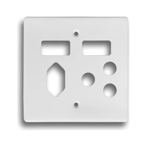 CRABTREE CLASSIC 6529/101P 4X4 16AMP + EURO COMBINATION COVER PLATE, WHITE