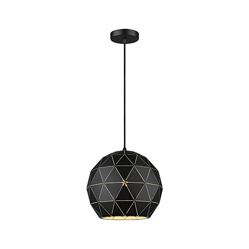 K-LIGHT G-KLCH-820-M/BL MED LASER CUT BALL BLACK PENDANT