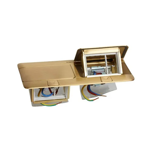 LEGRAND 054017 POP-UP FLOOR BOX 6 MODULE, BRASS