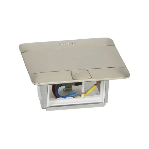 LEGRAND 054020 POP-UP FLOOR BOX 3 MODULE, STAINLESS STEEL
