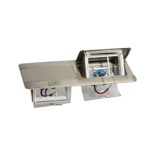 LEGRAND 054022 POP-UP FLOOR BOX 6 MODULE, STAINLESS STEEL
