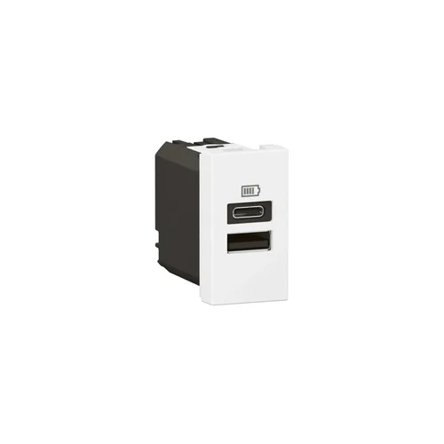 LEGRAND ARTEOR 571699 USB TYPE-C + TYPE-A CHARGER MODULE, WHITE