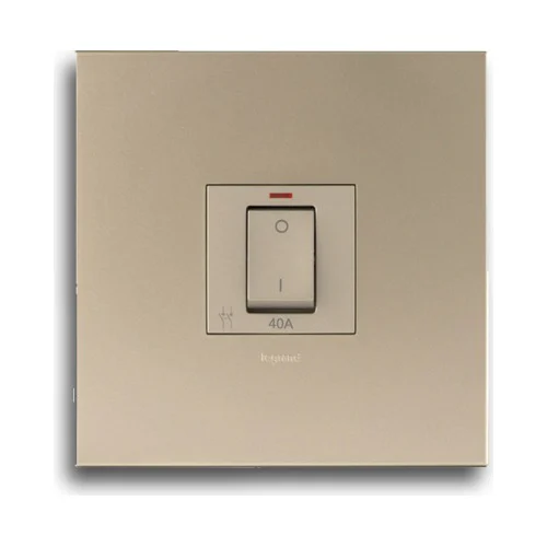 LEGRAND ARTEOR P40ALCHCH 4X4 40AMP DOUBLE POLE ISOLATOR SWITCH WITH INDICATOR, CHAMPAGNE
