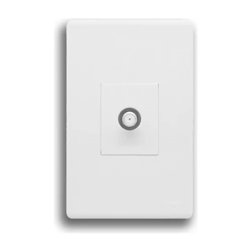 SYNERJI DECO 2X4 SATELLITE SOCKET, WHITE