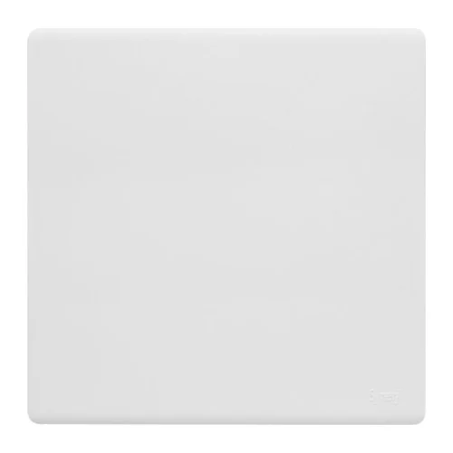 SYNERJI DECO 4X4 BLANK COVER PLATE, WHITE